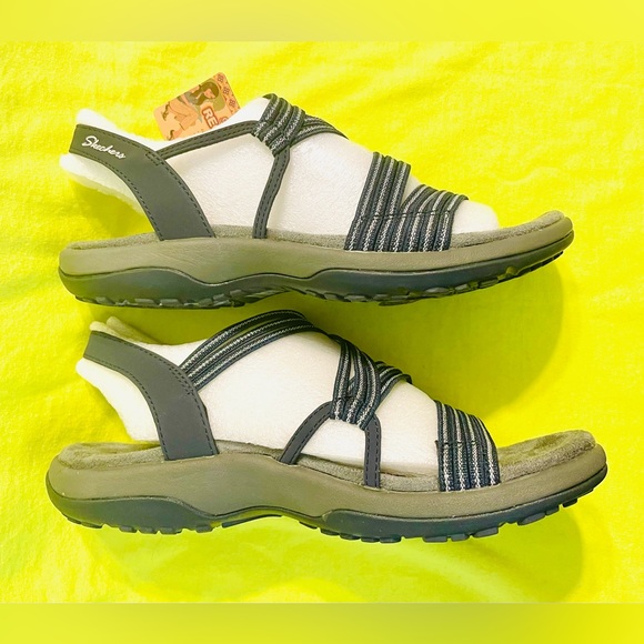 Skechers Womens Navy Stretch Slinky Flat Strappy Slingback Sandals Size 7 - Picture 3 of 7